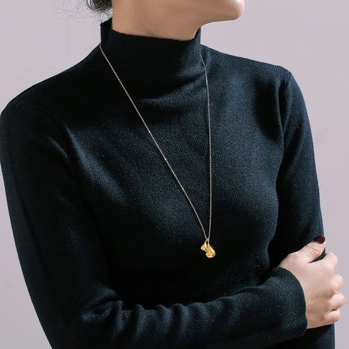 Simple and versatile stainless steel gold-plated sweater chain jewelry