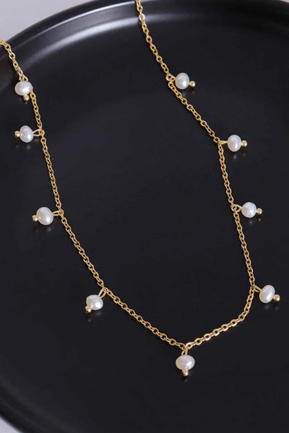 Freshwater pearl loose pearl necklace women's collarbone chain