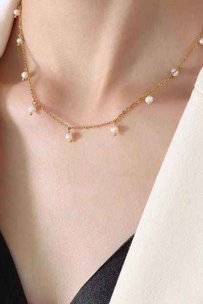 Freshwater pearl loose pearl necklace women's collarbone chain