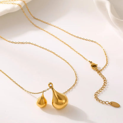 Simple and versatile stainless steel gold-plated sweater chain jewelry